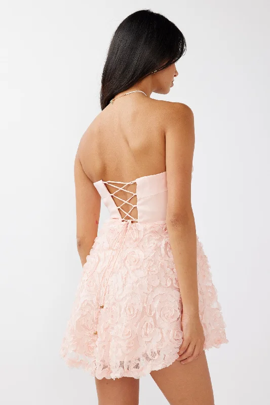 Annalyn Strapless Embellished Mini Dress Pink