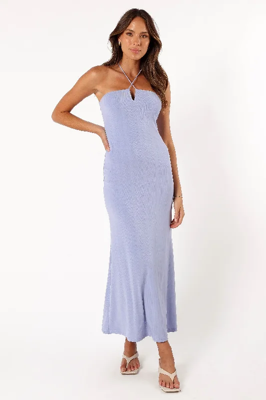 Declan Halterneck Maxi Dress - Blue