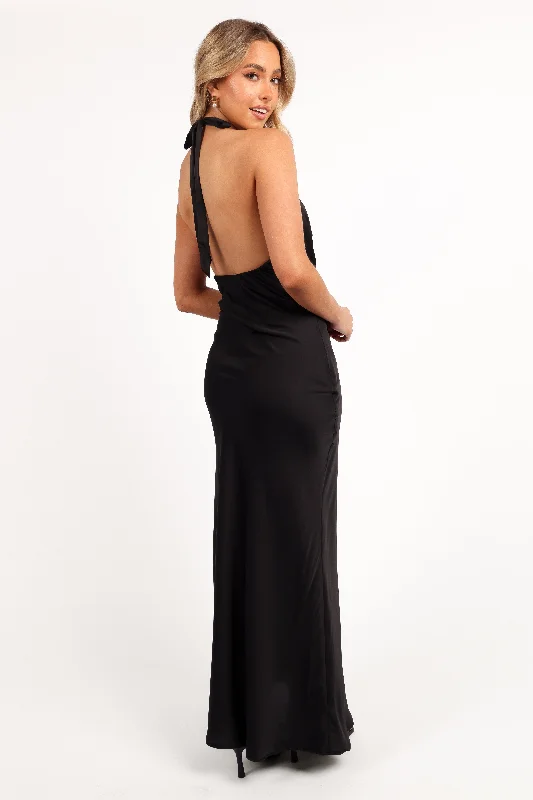 Kalina Halterneck Maxi Dress - Black