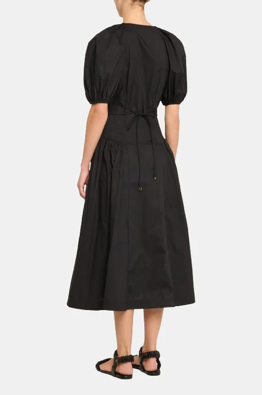 Carina Cotton Dress in Noir