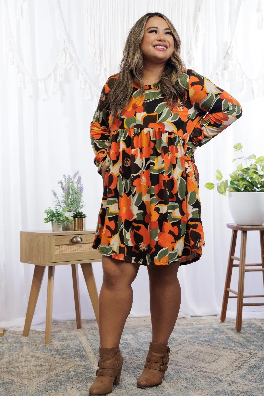 Fall Floral Babydoll Dress