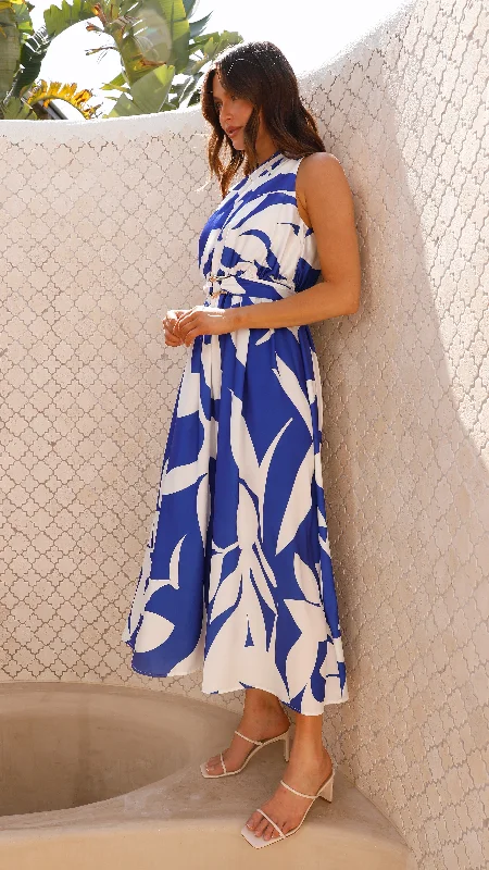 Hadas Maxi Dress - Navy / White