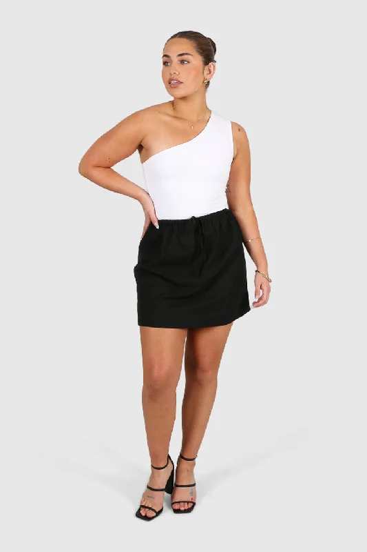 ZOLA LINEN SKIRT BLACK