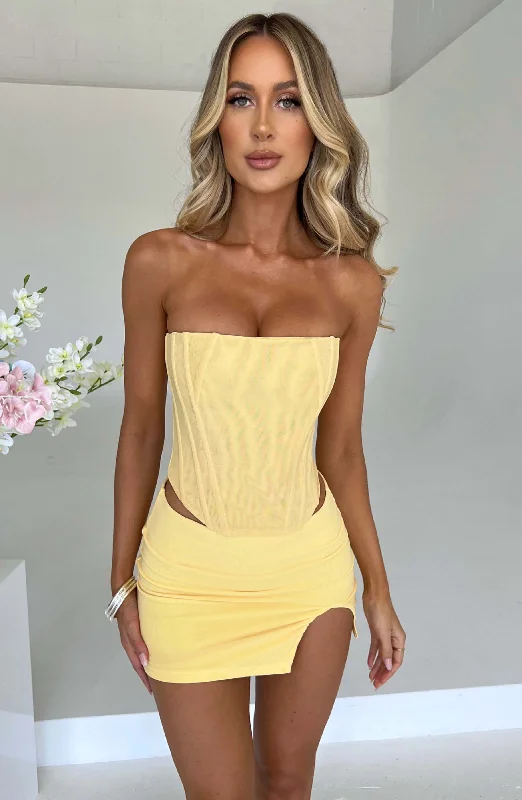 Alina Mini Skirt - Lemon