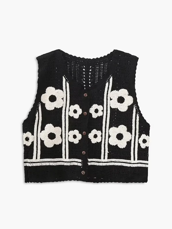 Floral Crochet Vest