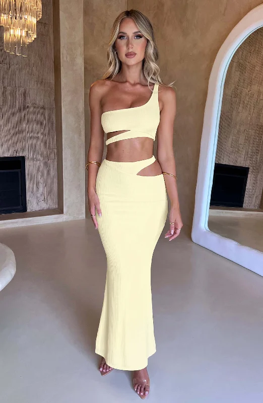 Kaela Maxi Skirt - Lemon