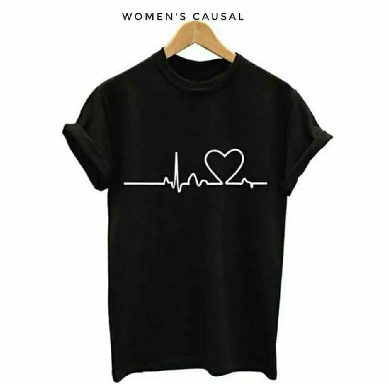 New Summer Love Printed Women's Short Sleeve Causal T-Shirts