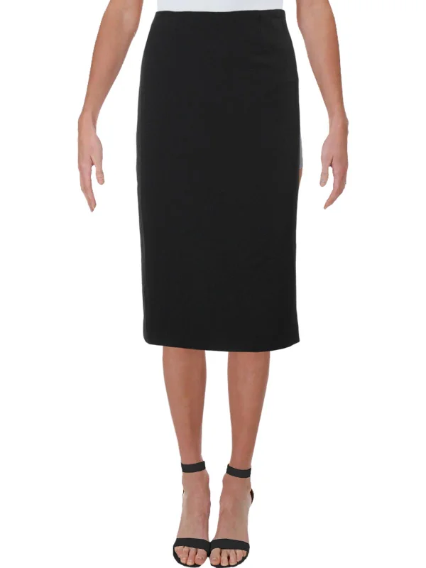 Petites Womens Office Wear Professional Pencil Skirt