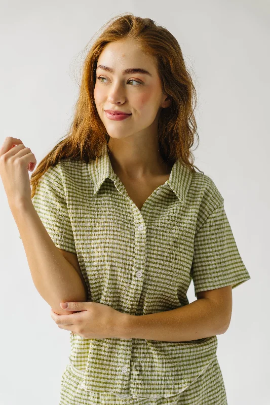 The Badilla Textured Button-Up in Green