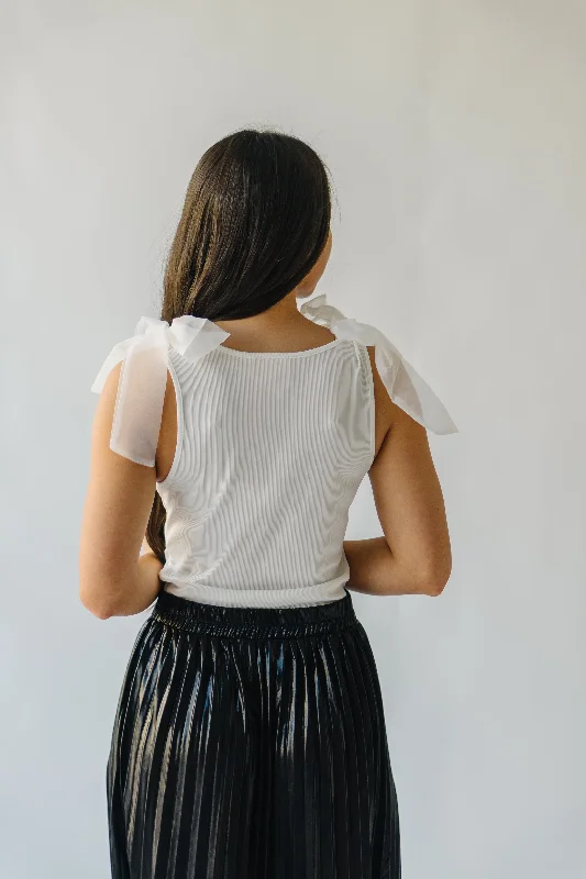 The Bateman Organza Tie Tank in Off White