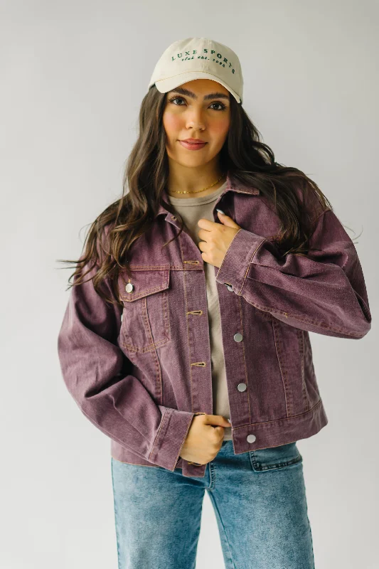 The Grisby Oversized Denim Jacket in Berry