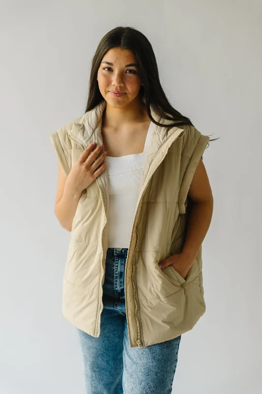 The Rinaldi Puffer Vest in Macadamia