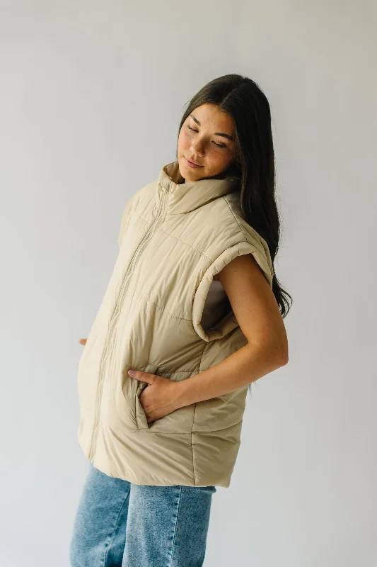 The Rinaldi Puffer Vest in Macadamia