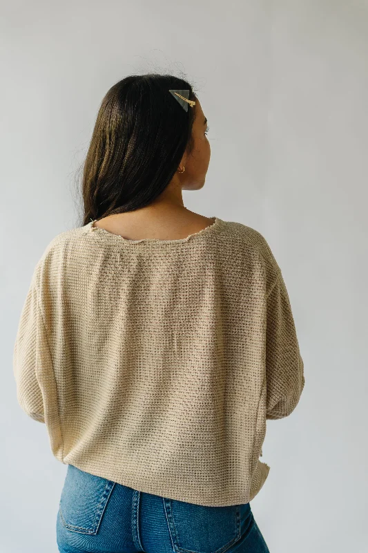 The Treadwell Waffle Knit Blouse in Oatmeal