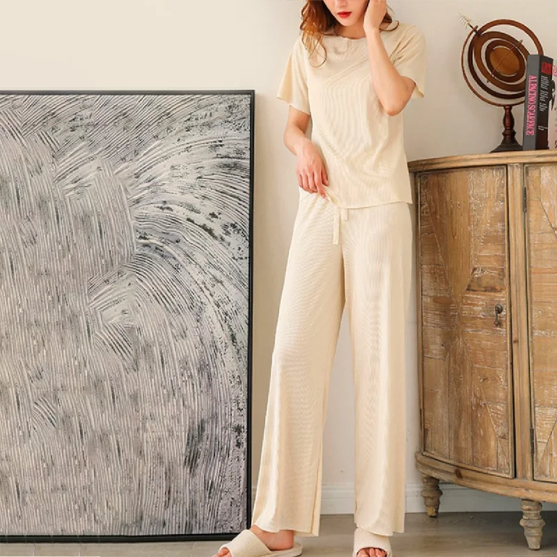 Women's Summer Cool Ice Silk Loose Pajama Homewear-SP205