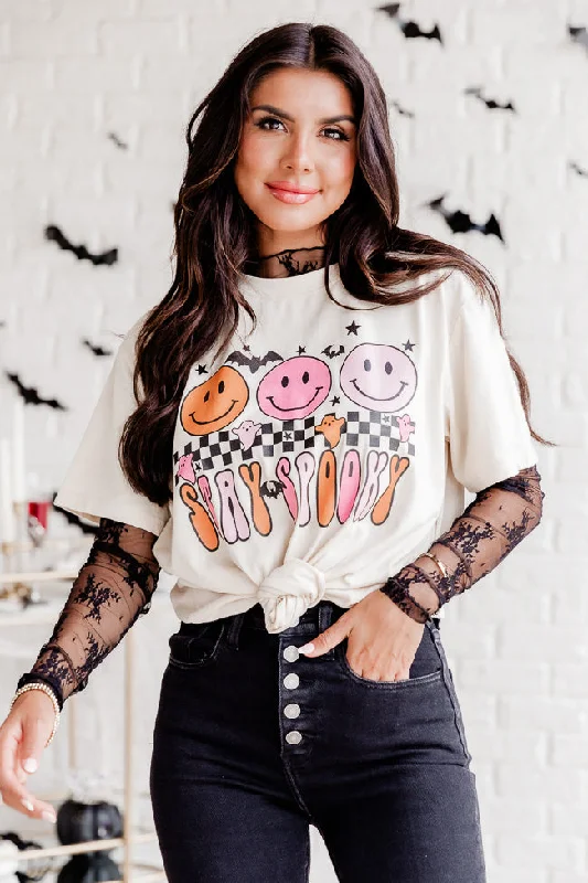 Stay Spooky Ivory Oversized Graphic Tee