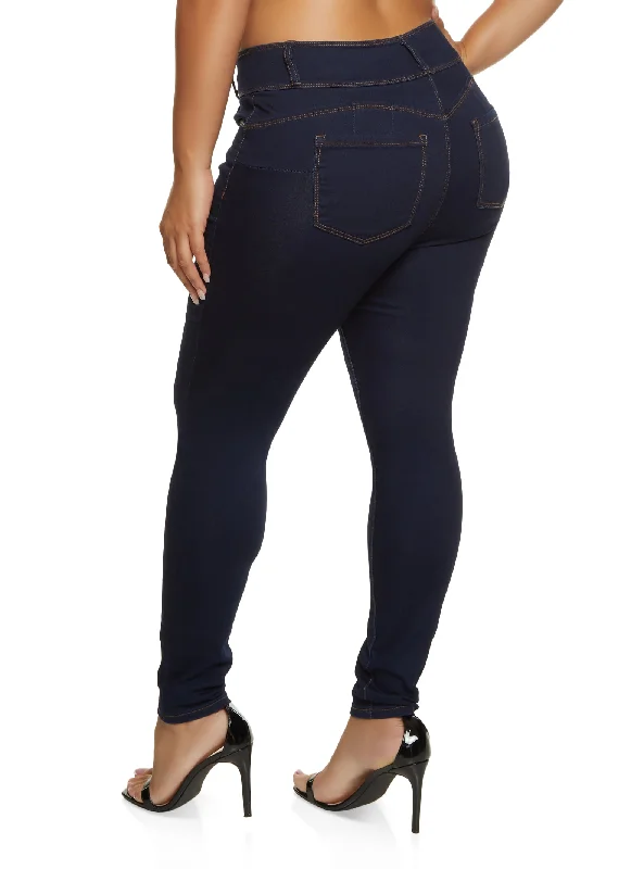 Plus Size WAX 3 Button High Waist Jeans