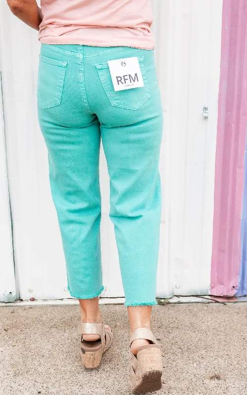 Island Green RFM Crop Chloe Tummy Support Wide Leg Denim Jeans