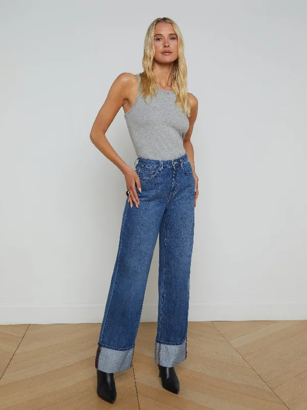 Miley Cuffed Wide-Leg Jean