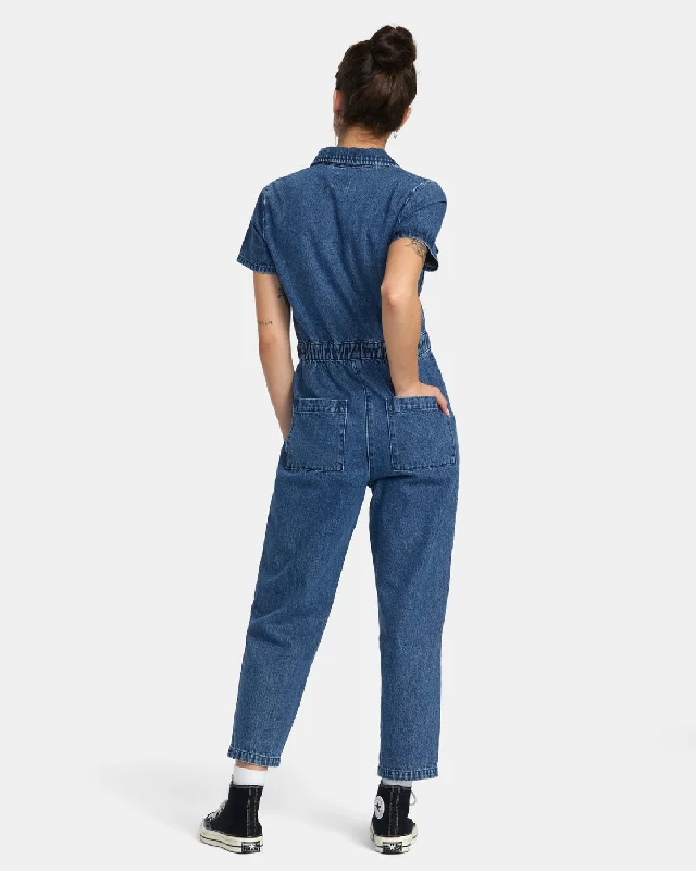 Dayshift Denim Jumpsuit - Blue Rinse