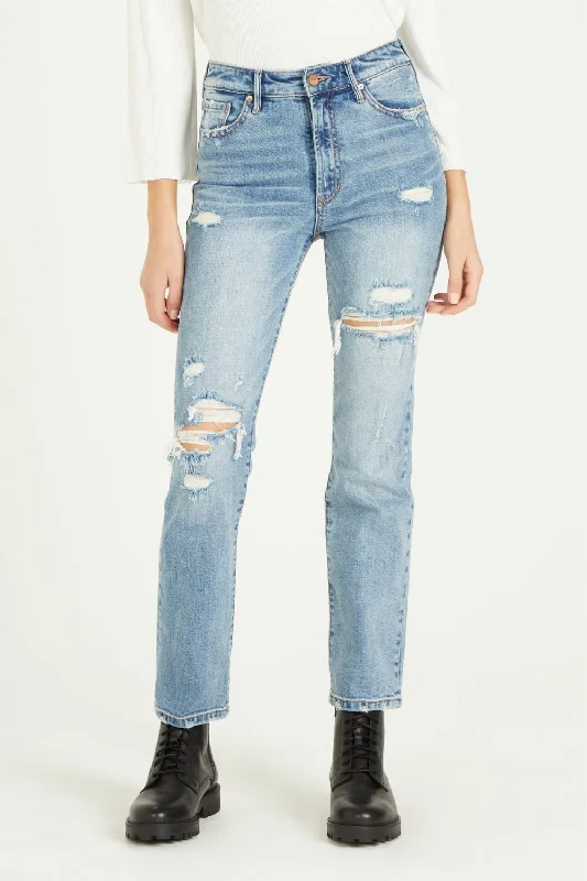 SUPER HIGH-RISE FRANKIE JEANS | DISTRESSED BLUE