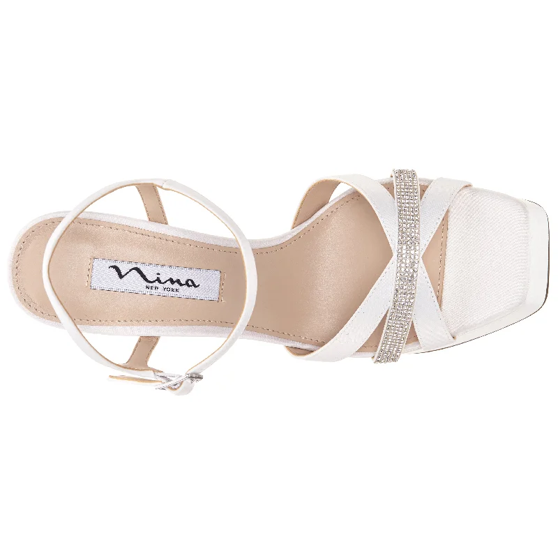 DREAM-Women's Ivory Satin STILETTO PLATFORM SANDAL