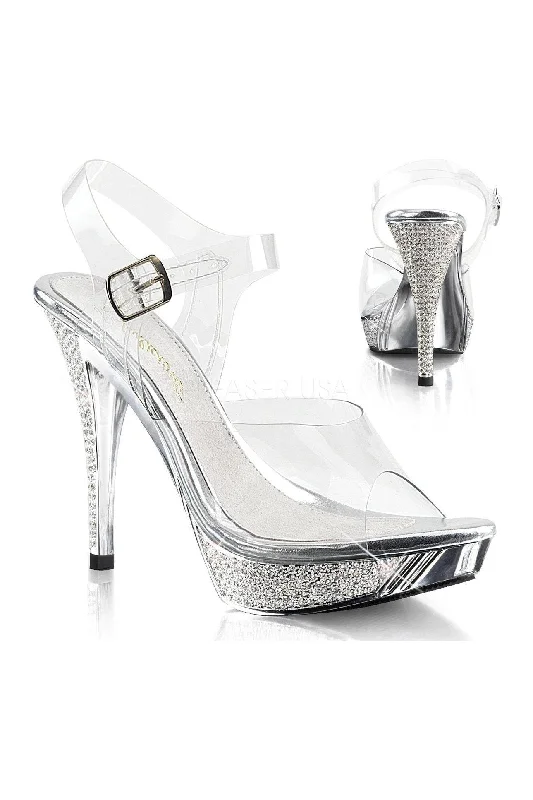 ELEGANT-408 Sandal | Clear Vinyl