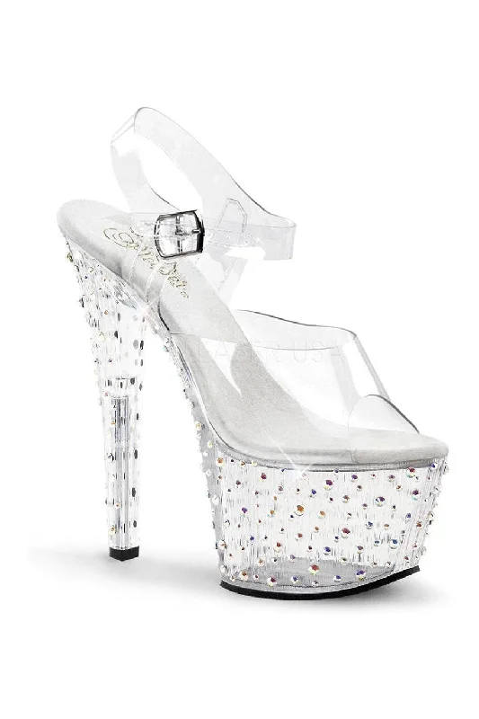 STARDANCE-708 Platform Sandal  | Clear Vinyl