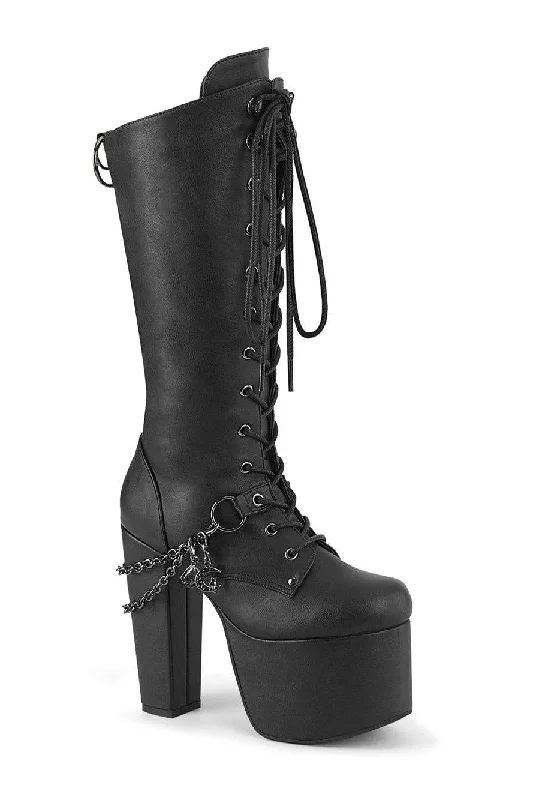 TORMENT-170 Knee Boot | Black Faux Leather