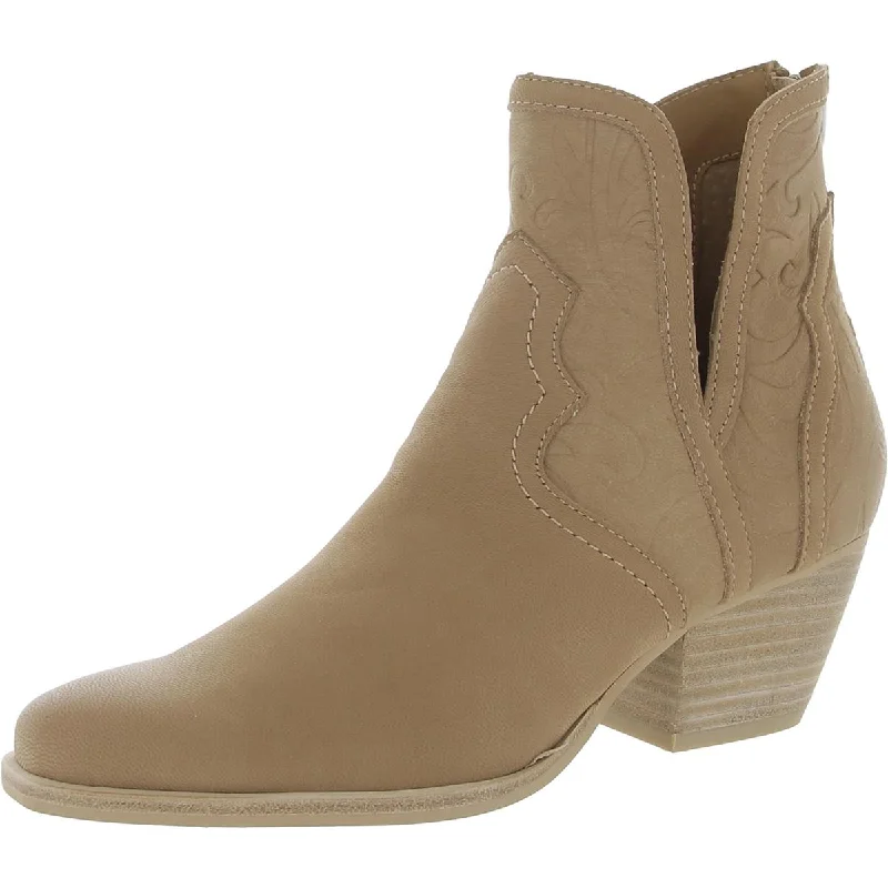 Womens Leather Slip-On Booties