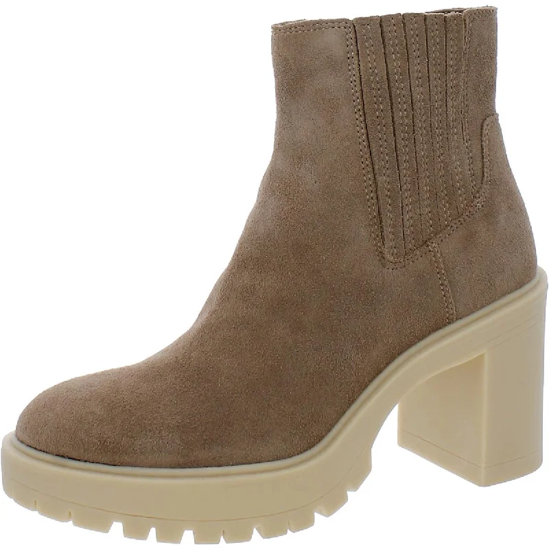 Womens Suede Pull On Chelsea Boots