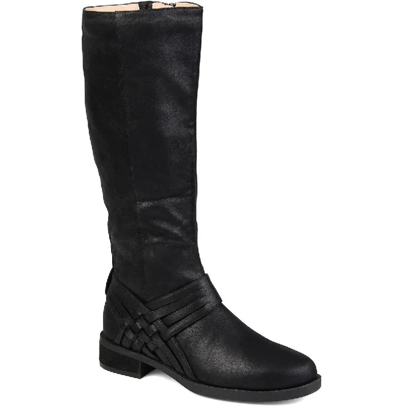 Womens Faux Suede Wide Knee-High Boots