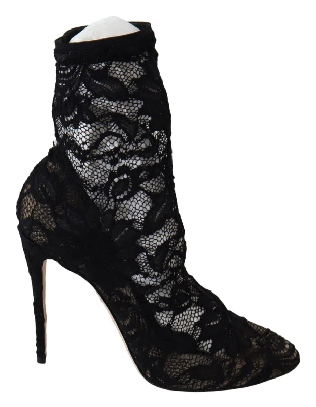 Dolce & Gabbana Black Lace Taormina Pumps Elegance Women's Unleashed