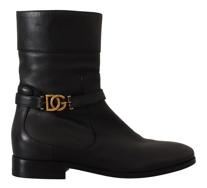 Dolce & Gabbana Elegant Leather Biker Women's Boots