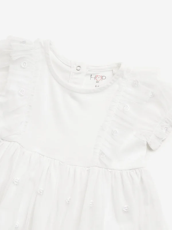 HOP Baby White Ruffle A-line Dress