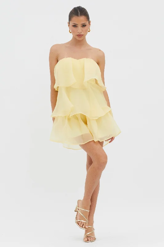 Behati Tiered Layer Romper Yellow