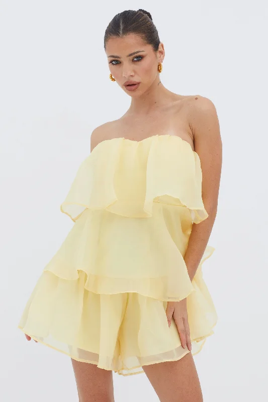 Behati Tiered Layer Romper Yellow