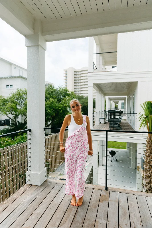 In Full Bloom Overalls - Pink Floral