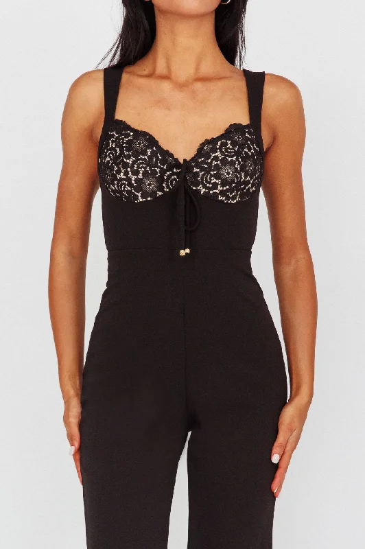 Ti Amo Lace Bust Jumpsuit Black