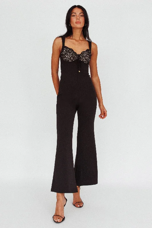 Ti Amo Lace Bust Jumpsuit Black