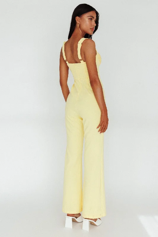 Ti Amo Lace Bust Jumpsuit Yellow