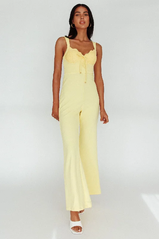 Ti Amo Lace Bust Jumpsuit Yellow