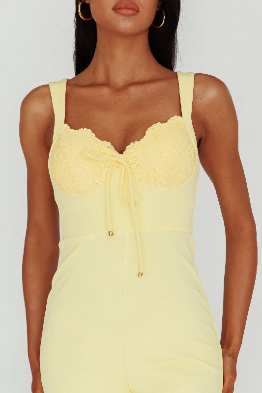 Ti Amo Lace Bust Jumpsuit Yellow