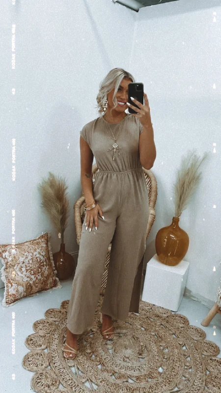 Magnolia Short Sleeve Jumpsuit, Taupe