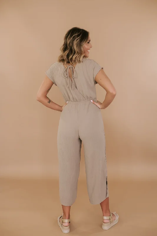 Magnolia Short Sleeve Jumpsuit, Taupe