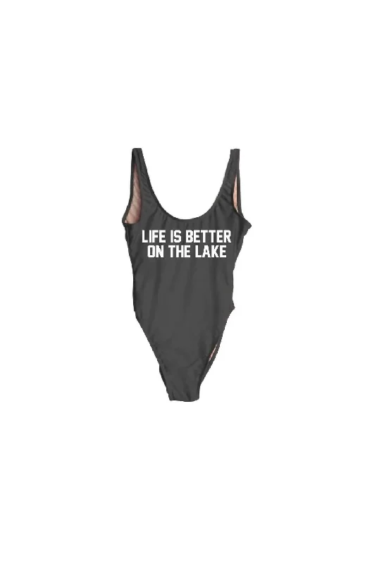 Life Is Better On The Lake One Piece In Black