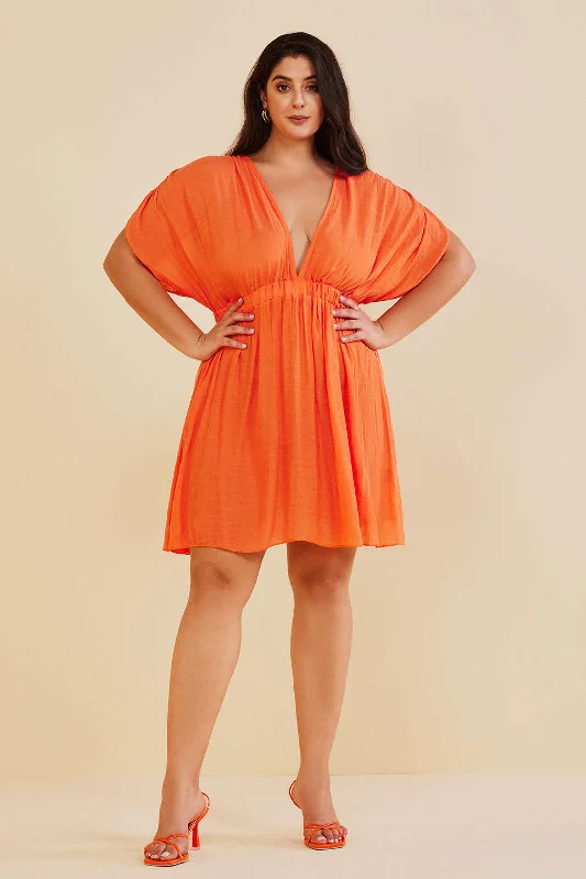 Plus Size Deep V-Neck Tunic Cover Up