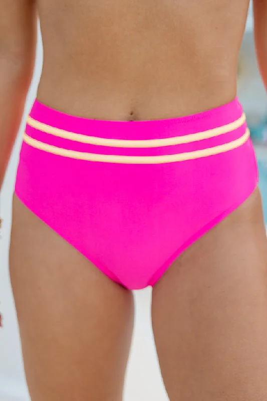 Splash and Smile Pink and Orange Trim Bikini Bottoms