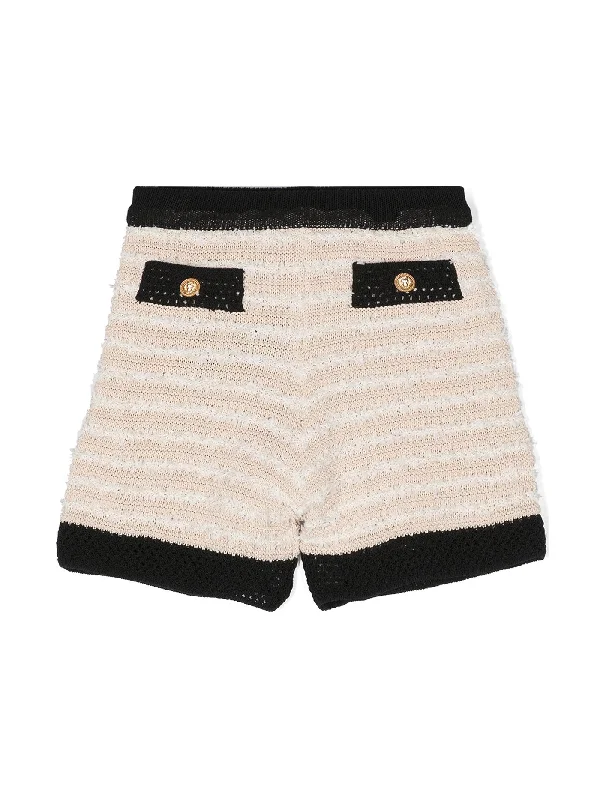 Shorts in beige cotton