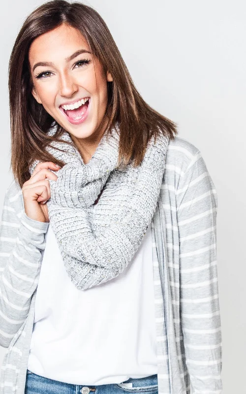 Grey Knit Infinity Scarf | FINAL SALE